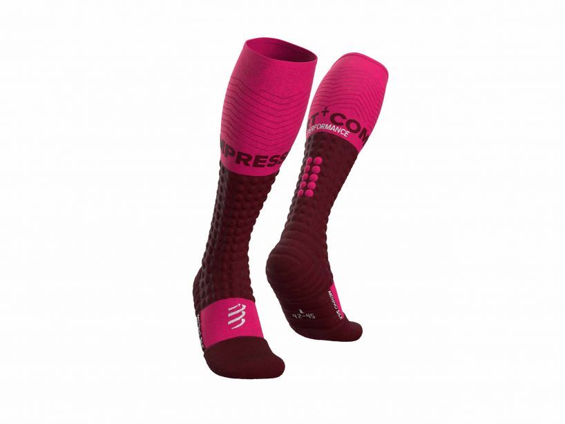 ALPINE SKI MERINO FULL SOCKS - CHERRY