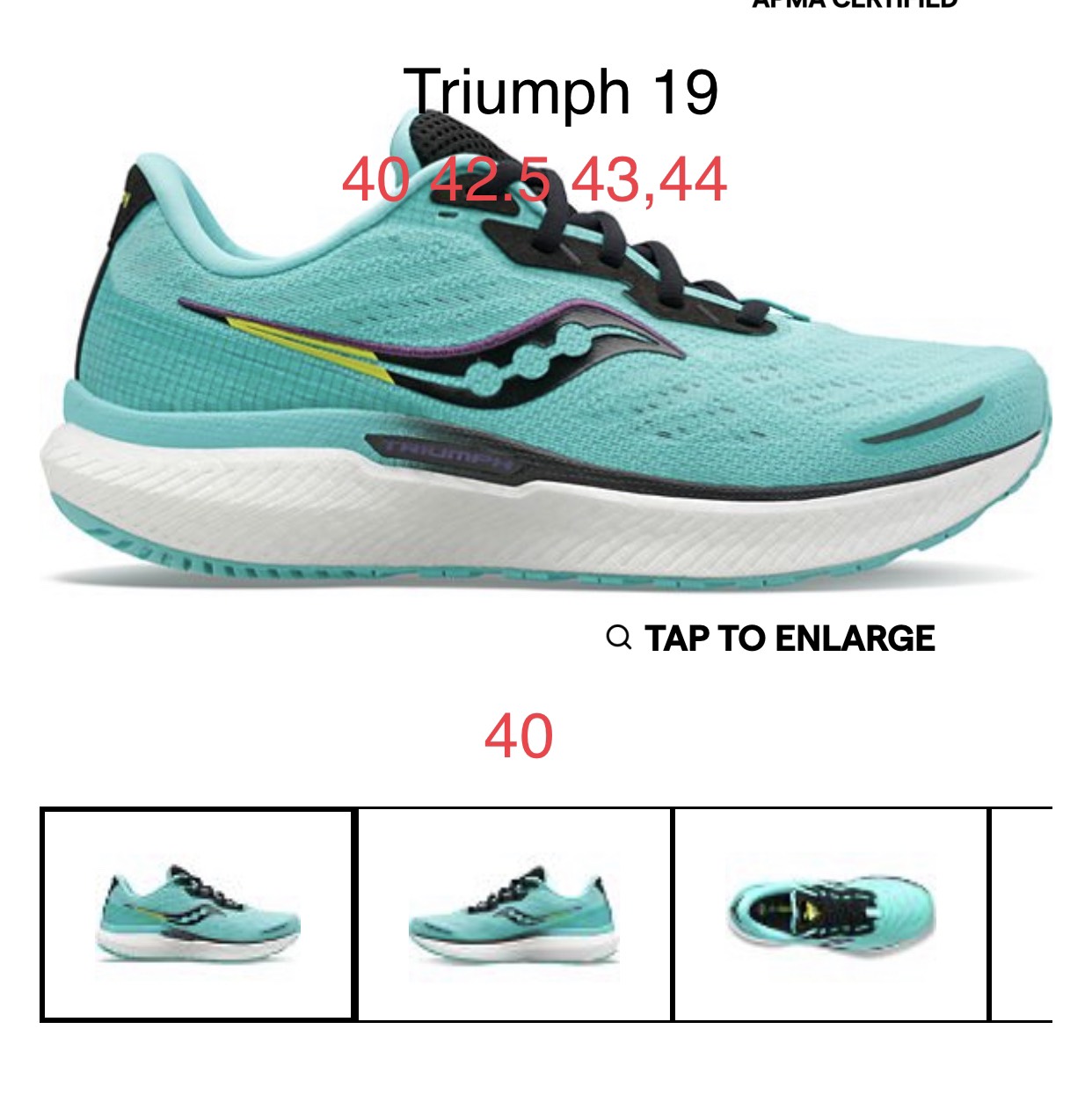 Saucony Triumph 19 blue