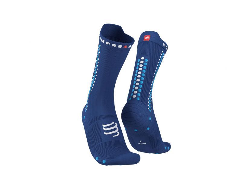 PRO RACING SOCKS V4.0 BIKE - SODALITE/FLUO BLUE