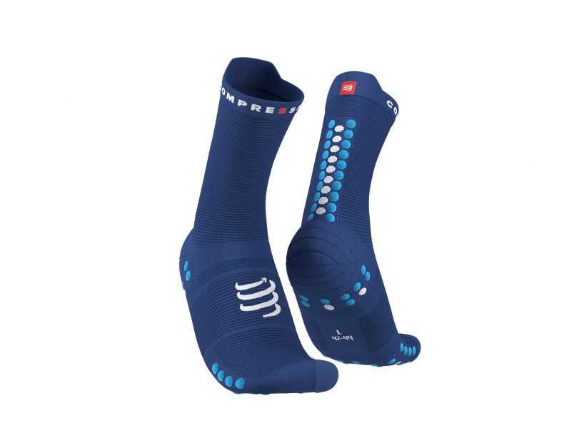 PRO RACING SOCKS V4.0 RUN HIGH - SODALITE/FLUO BLUE