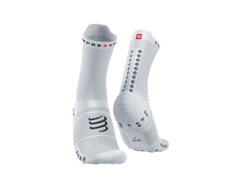 PRO RACING SOCKS V4.0 RUN HIGH - WHITE/ALLOY