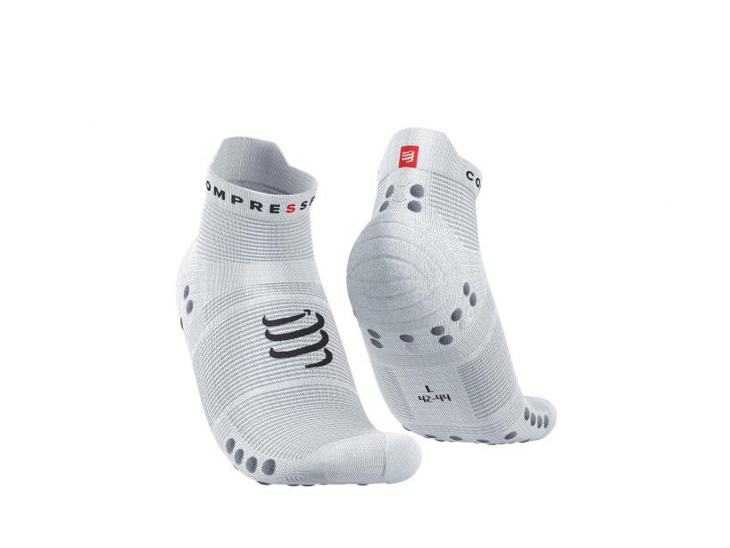 PRO RACING SOCKS V4.0 RUN LOW - WHITE/ALLOY